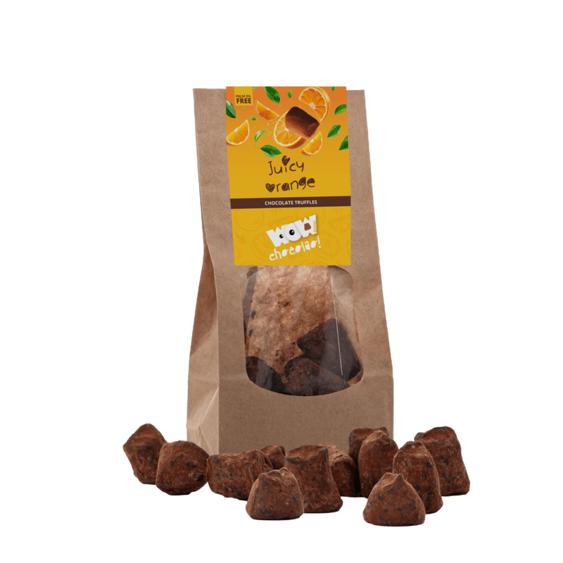 Tartufi di cioccolato arancione succoso - borsa biodegradabile 130G