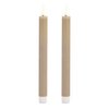 LED stick candle set of 2, made of beige wax (W/H/D) 2x24x2cm with off/timer battery operation 2xAAA not included