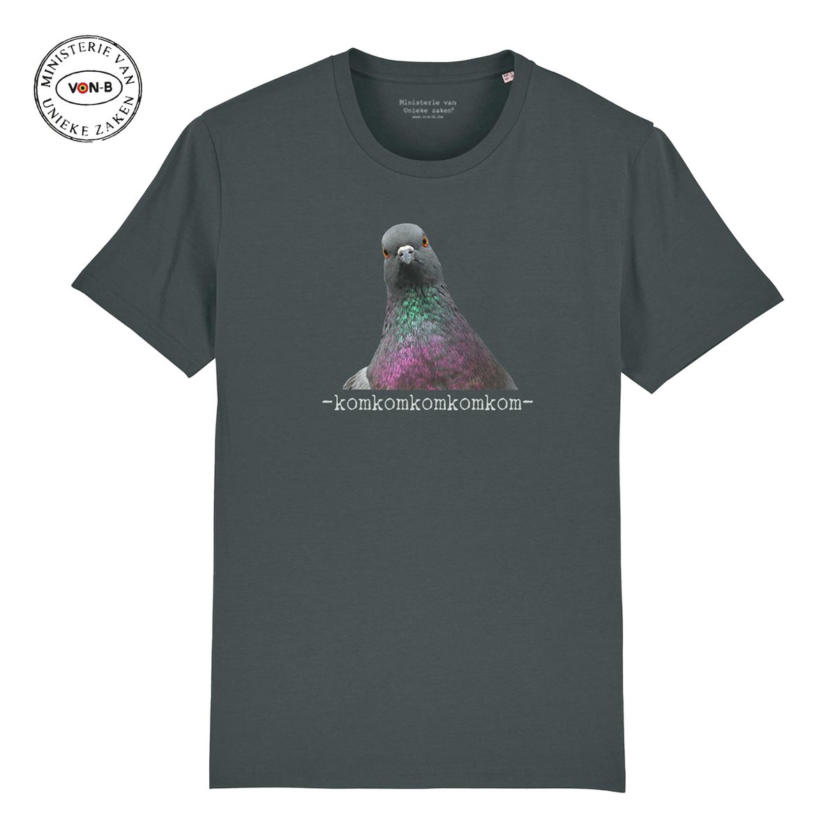T-shirt unisex - Antraciet - Duif