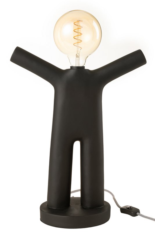 Lampa J-Line P'tit Maurice - żywica poliestrowa - czarna