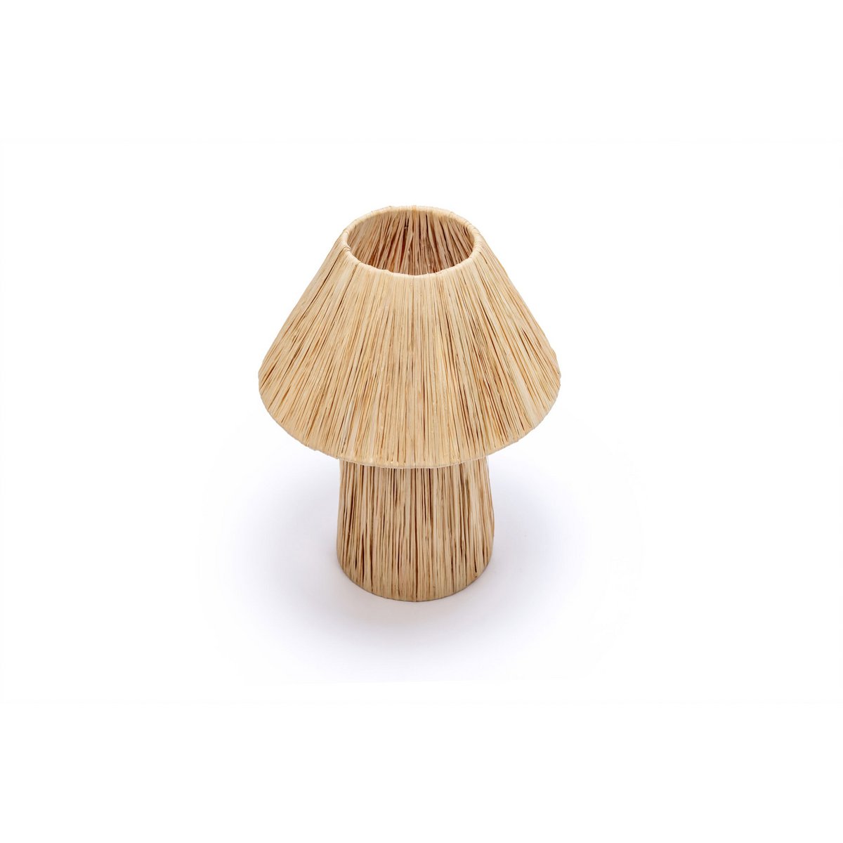 Lámpara de mesa artesanal de rafia, lámpara mesita noche 35 cm