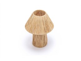 Handmade raffia table lamp, bedside lamp