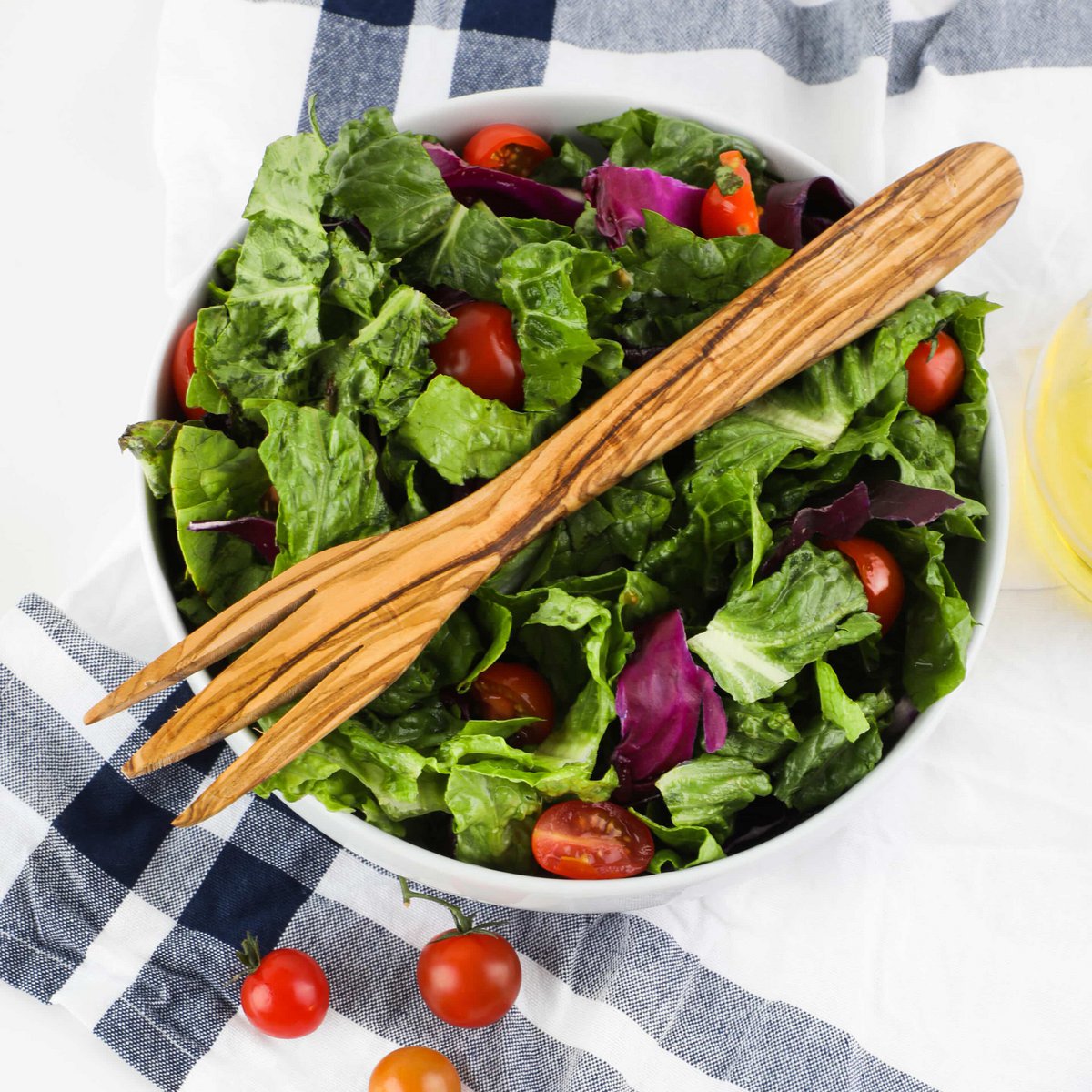 Fourchette à salade en bois d'olivier – Ustensiles en bois naturel faits à la main