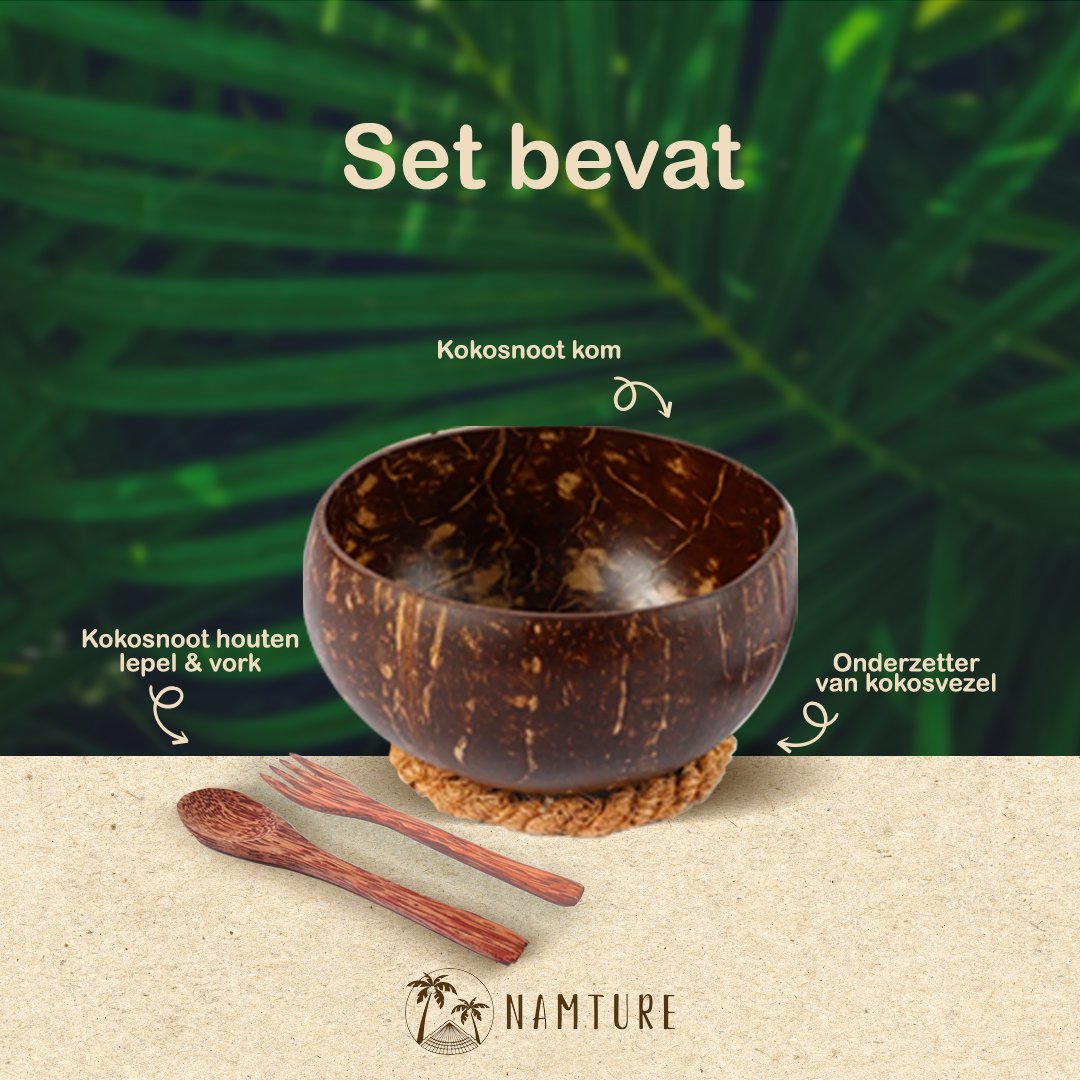 Coconut Bowl Set XL • Zero Waste • Gepolijst