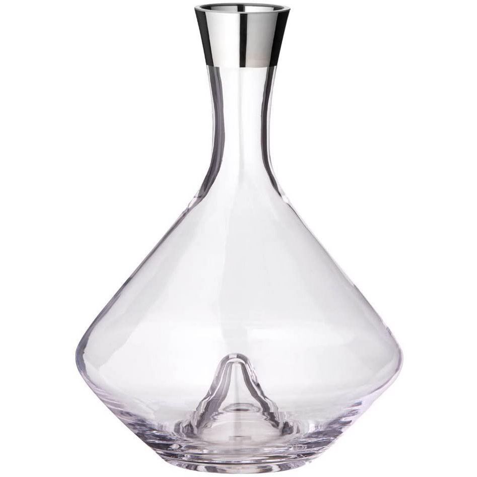 EDZARD decanter carafe Frederick, hand-blown crystal glass with platinum rim, H 27 cm, capacity 2.1 liters