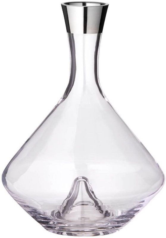 EDZARD decanter carafe Frederick, hand-blown crystal glass with platinum rim, H 27 cm, capacity 2.1 liters