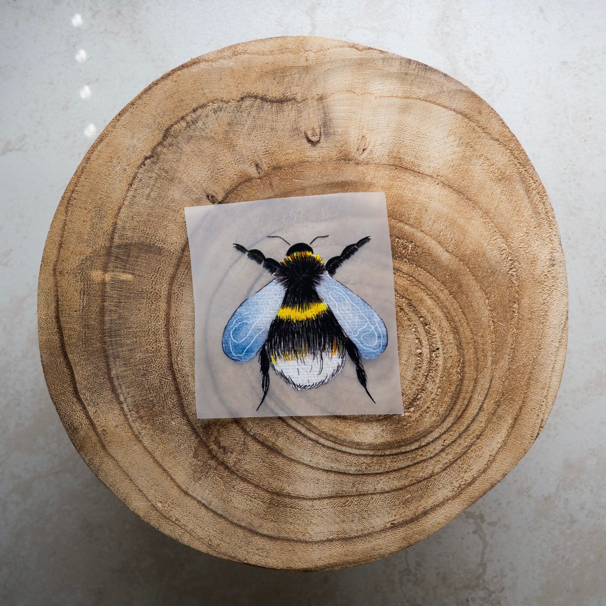 Opstrijkafbeelding hommel om op te strijken | Opstrijkbare patches voor kleding met aquarelverf