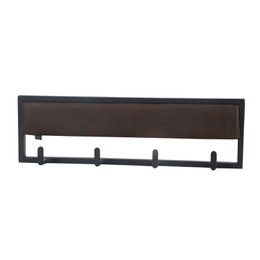 Perchero de pared Coaty de metal con aspecto de terciopelo o cuero - Borgoña, 60 cm