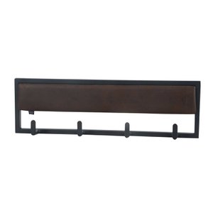 Wandgarderobe aus beschichtetem Metall mit Samt- oder Lederoptik – Burgunderrot, 60 cm