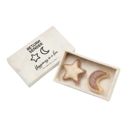 Magnet lykke i en kasse - Star & Moon - Felt i Lokta Box