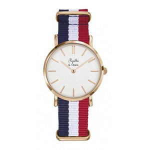 Bekijk de vrouw resistent blauwe armband/wit/rood gouden roze