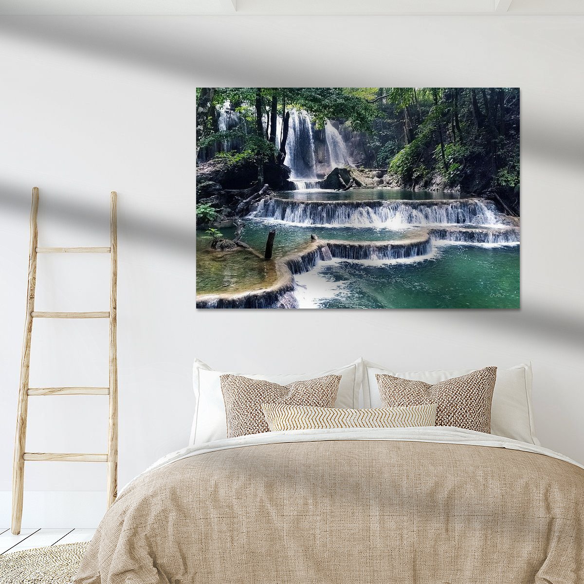 Arte de pared de lona - cascada