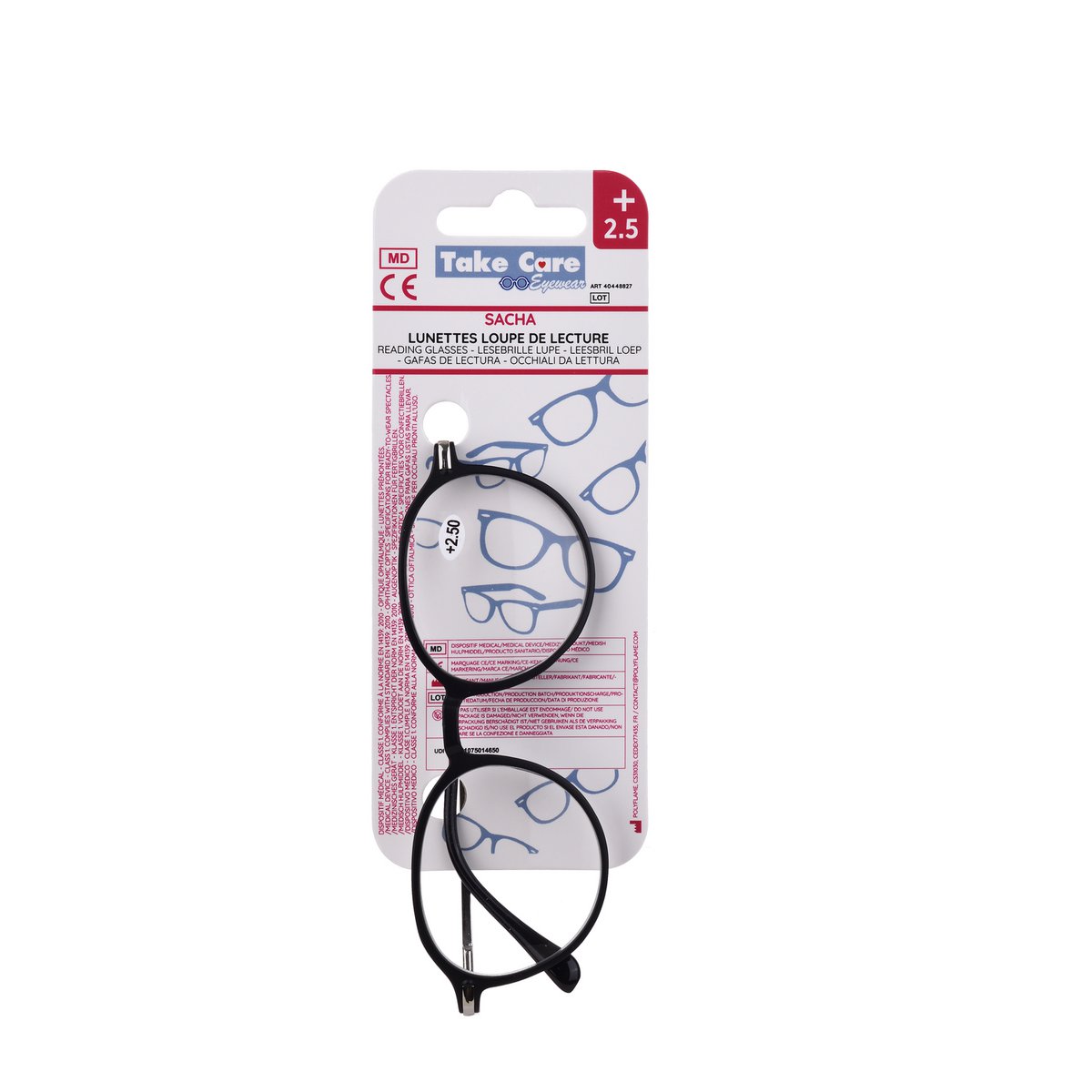 Reading glasses – Sacha Metal Black +2.5