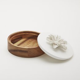 OKO houten en porseleinen doos