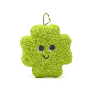 Keukenspons klaverblad groen 11,5x11,5x2cm