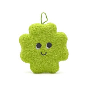 Keukenspons klaverblad groen 11,5x11,5x2cm