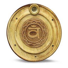 Træ Røgelse Holder Sakral Chakra 10 cm