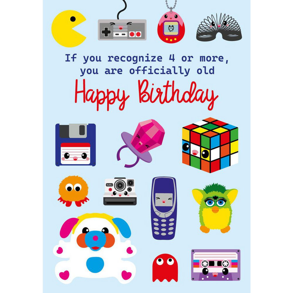 80s and 90s birthday card