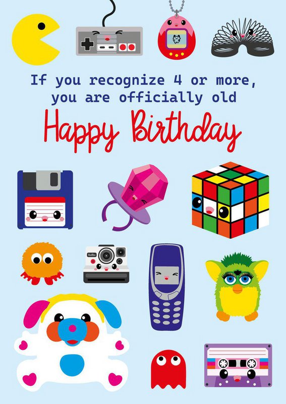 80s and 90s birthday card