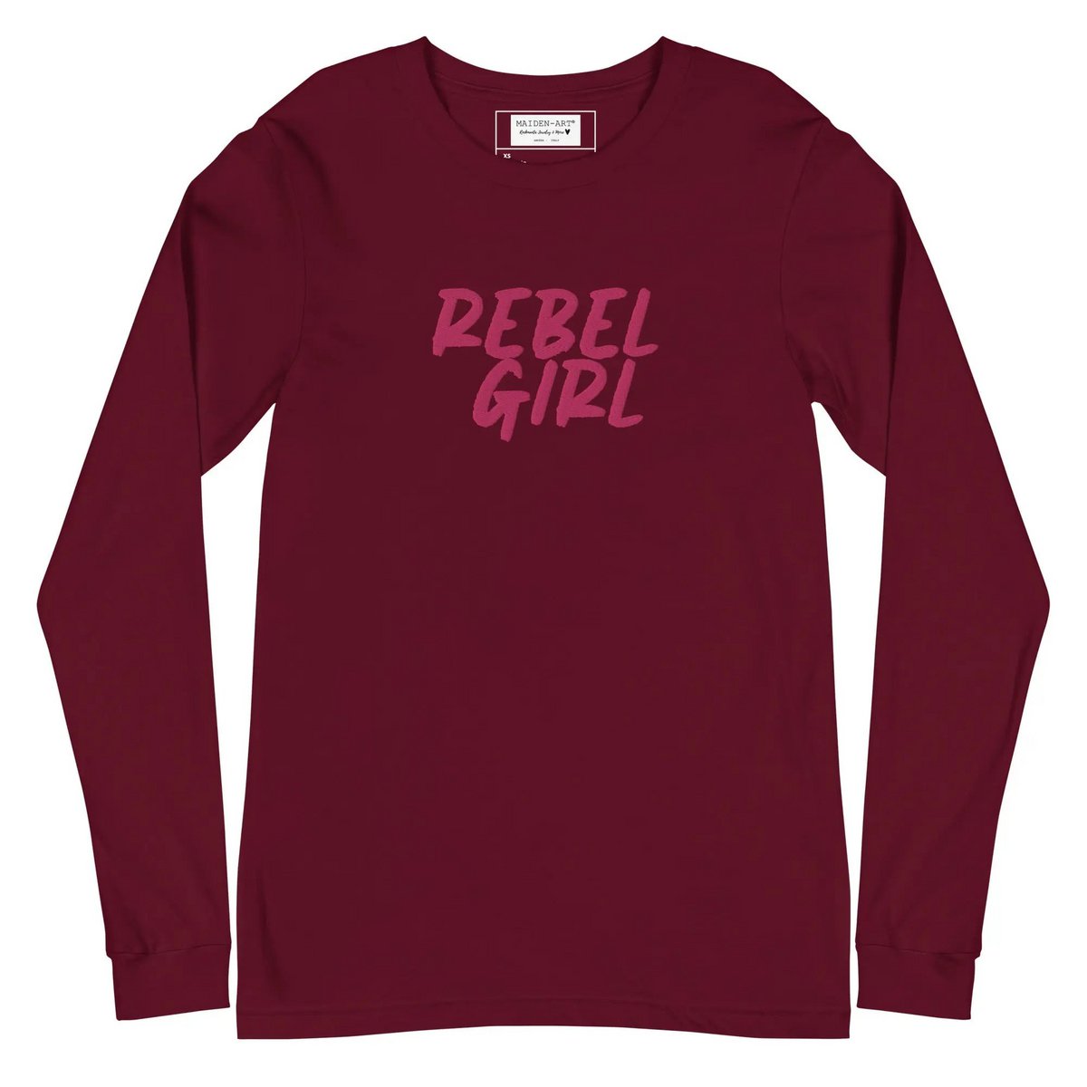 Rebel Girl Unisex T-shirt met lange mouwen en BORDUURSEL