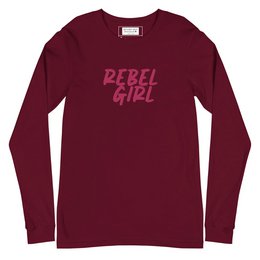 Koszulka Rebel Girl unisex z długim rękawem i haftem