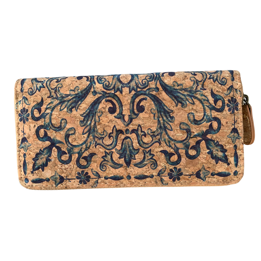 green-goose Portefeuille Femme Cork - Bleu Delft