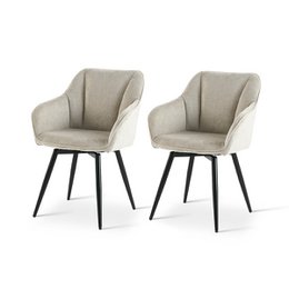 Sienna fauteuil [set van 2] [linnenstof] [360 graden draaibare voet]