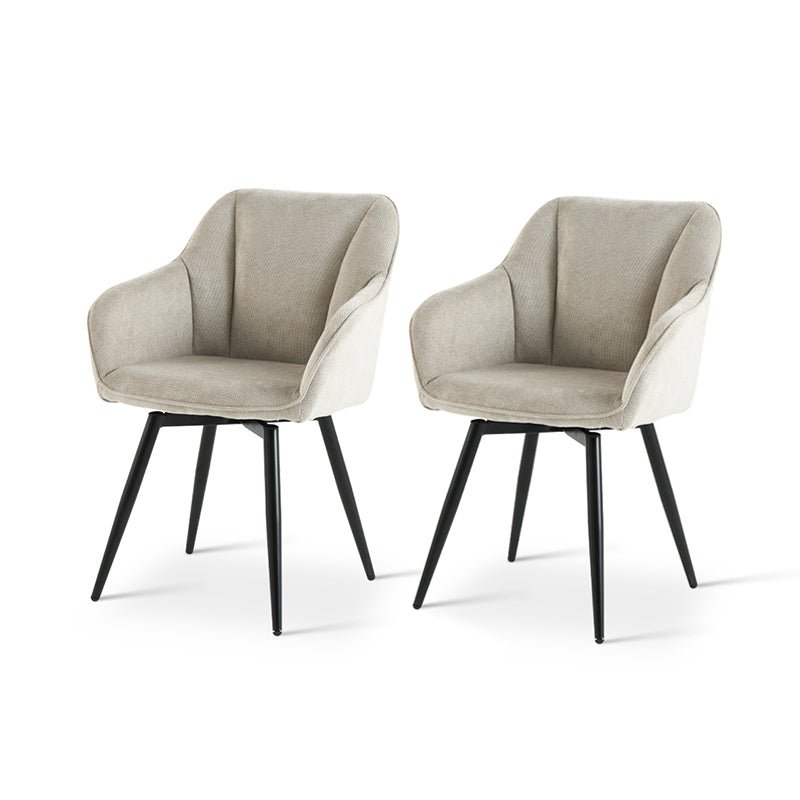 Sienna fauteuil [set van 2] [linnenstof] [360 graden draaibare voet]