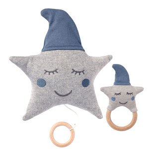 Baby Set "Stern" Spieluhr + Rassel Blau