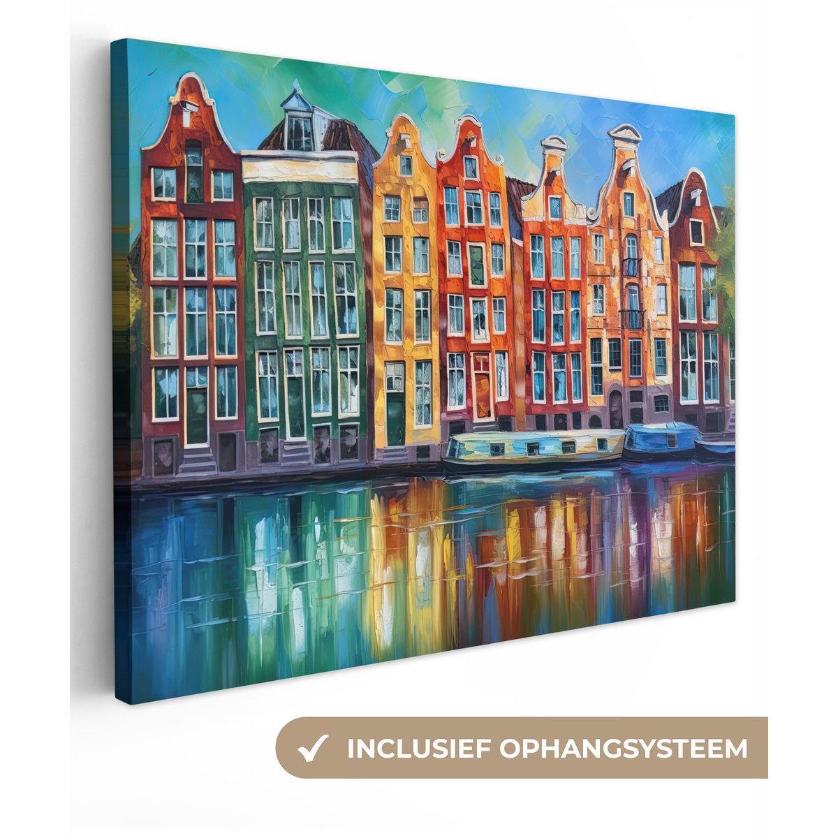 Peinture sur toile - Décoration murale Amsterdam - Huile - GRAISE - Peinture - Art - Décoration murale Salon - Décoration de la chambre - Accessoires de chambre - Paintes de toile