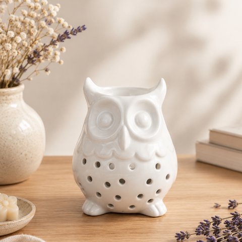 Perfume Burner - Owl - Design and Modern - Candle Holder Scented Waxes, Essential Oils - Aromatherapy Decorative Accessory