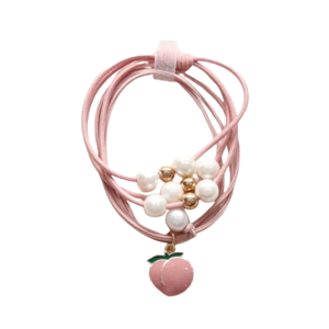Hair elastics - Peach and cream bands