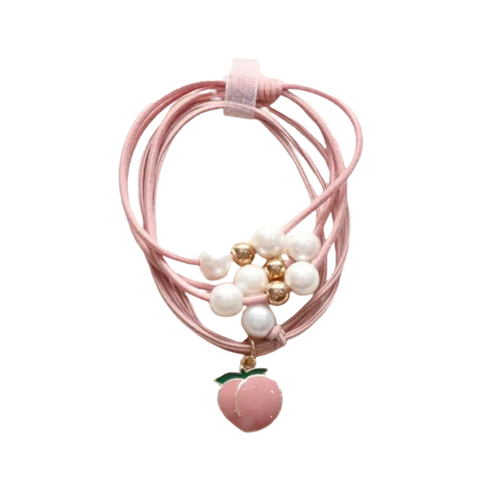 Hair elastics - Peach and cream bands