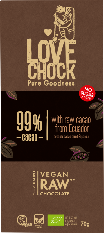 99% chocolate sin azúcar - Orgánico, crudo, vegetal y sostenible