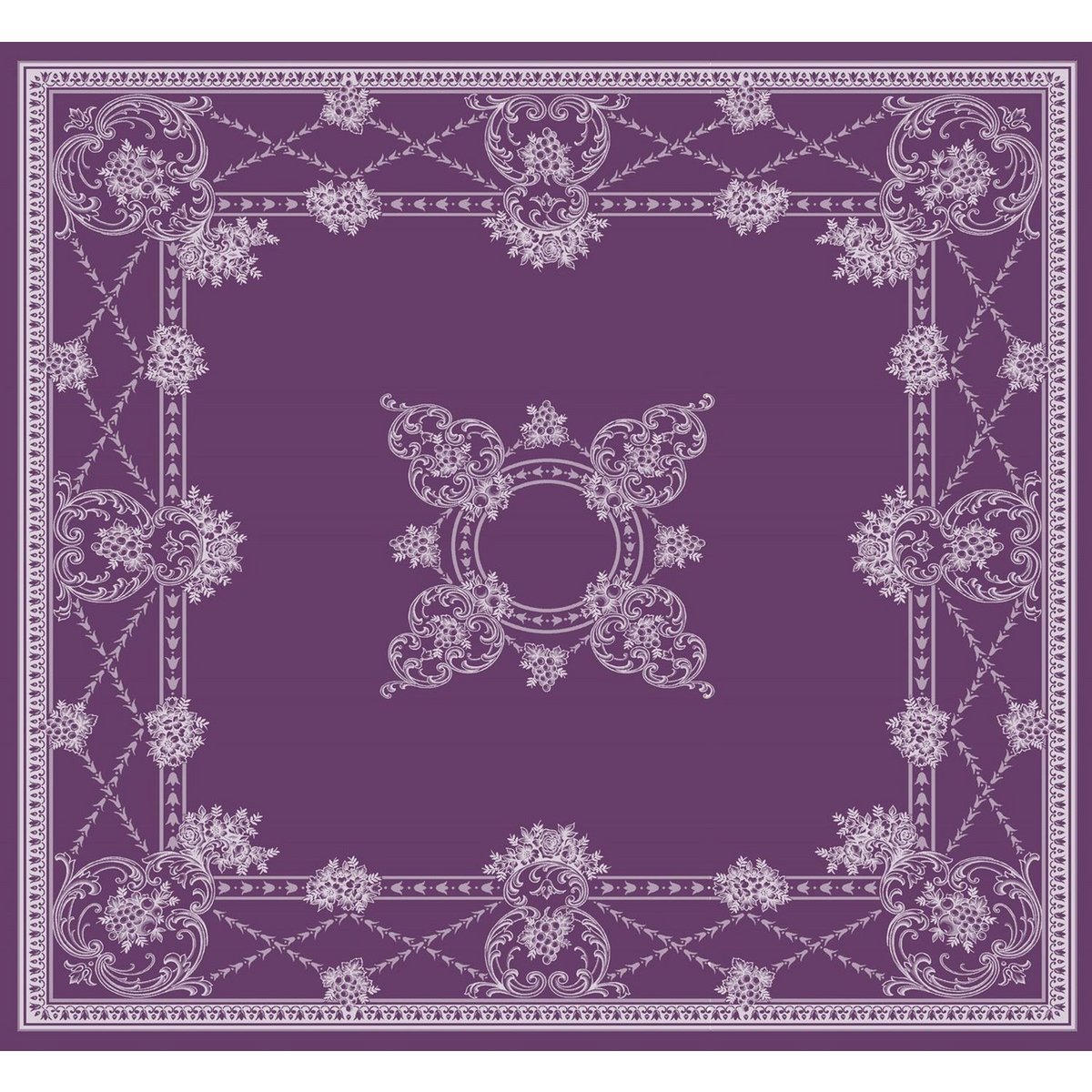 Linen tablecloth French melody - meadow violet