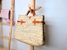 Boho taske af naturlige fibre og læder - Etnisk og håndværksmæssig skuldertaske