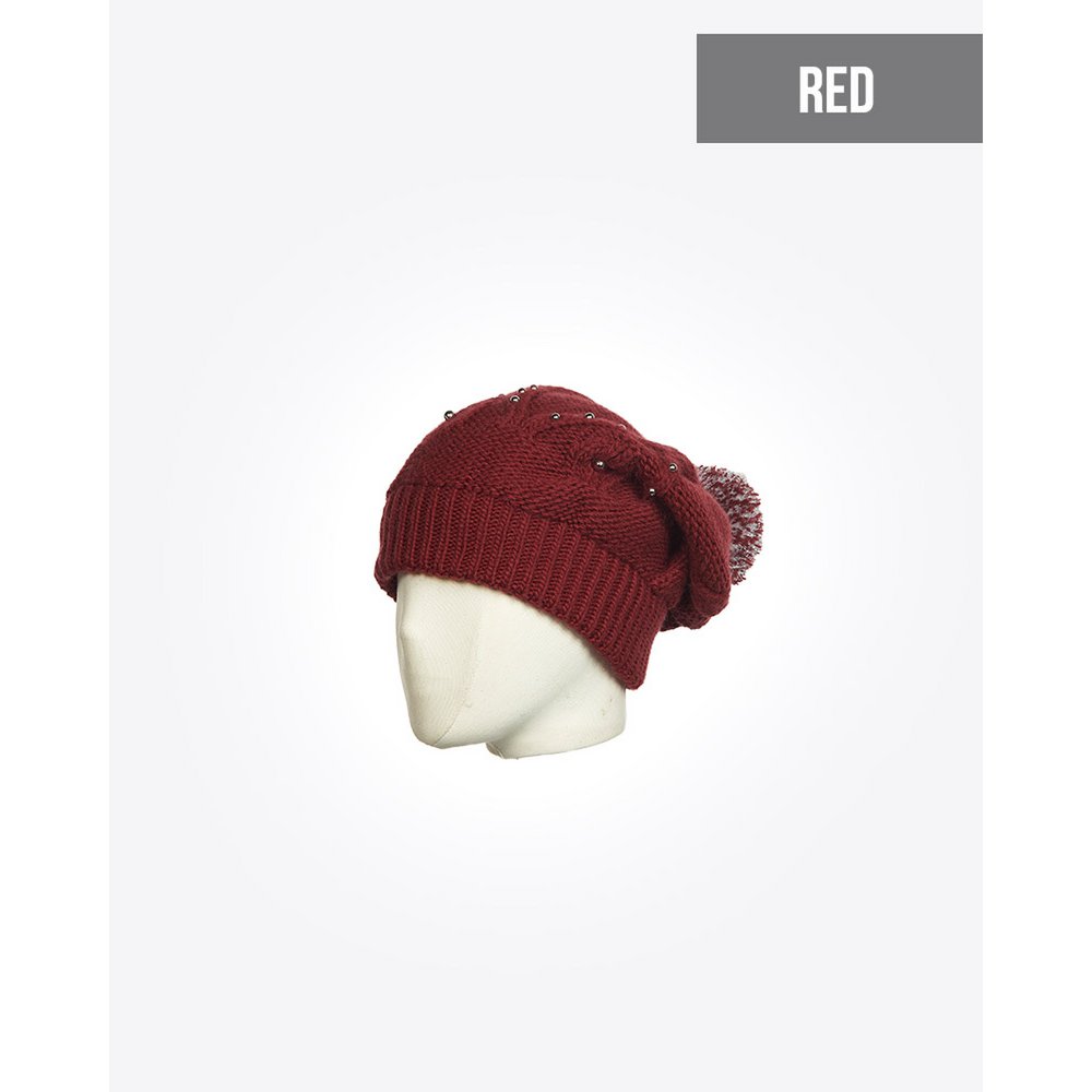 Dameshoed met pompon en parels: TASLI