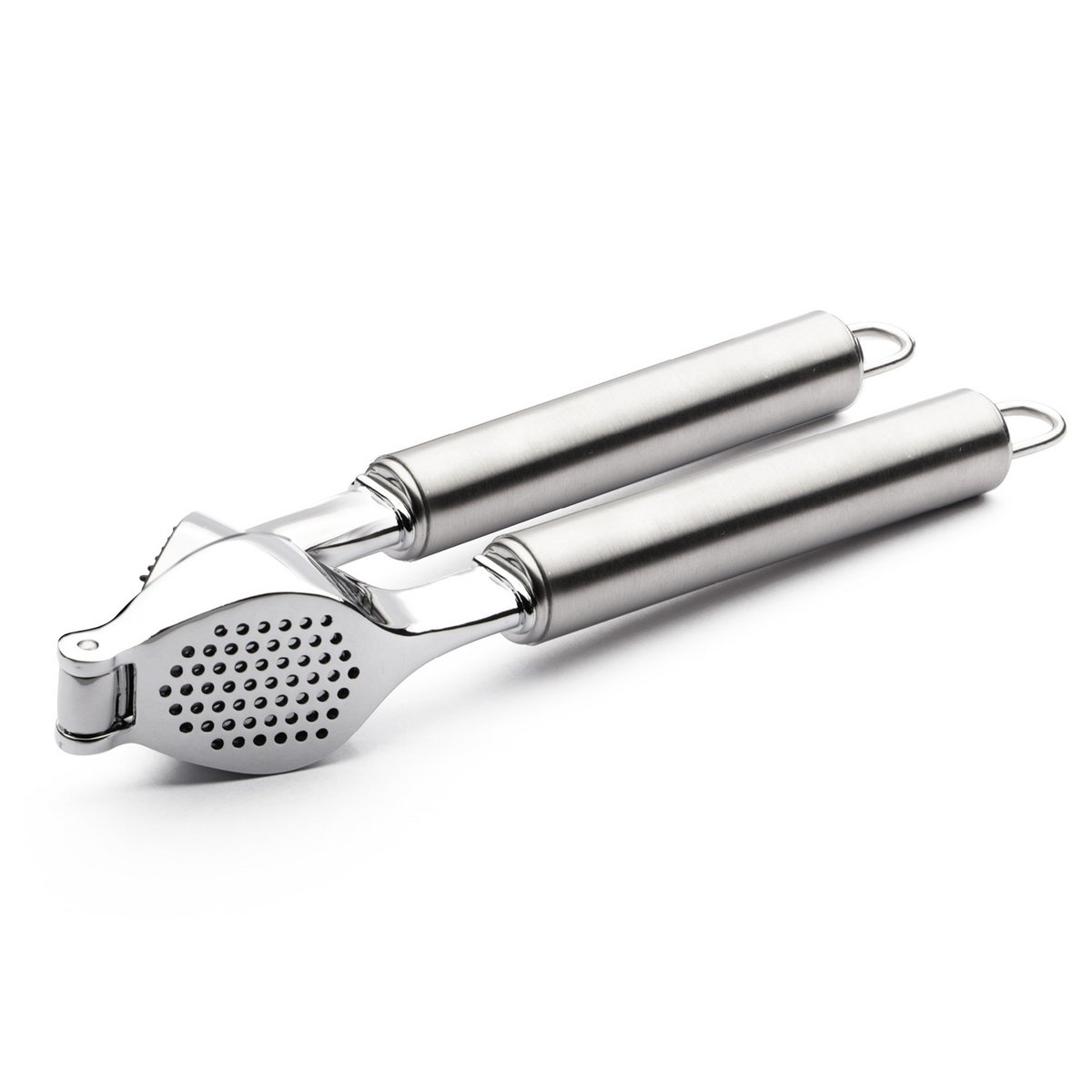 Garlic press with tubular handles
