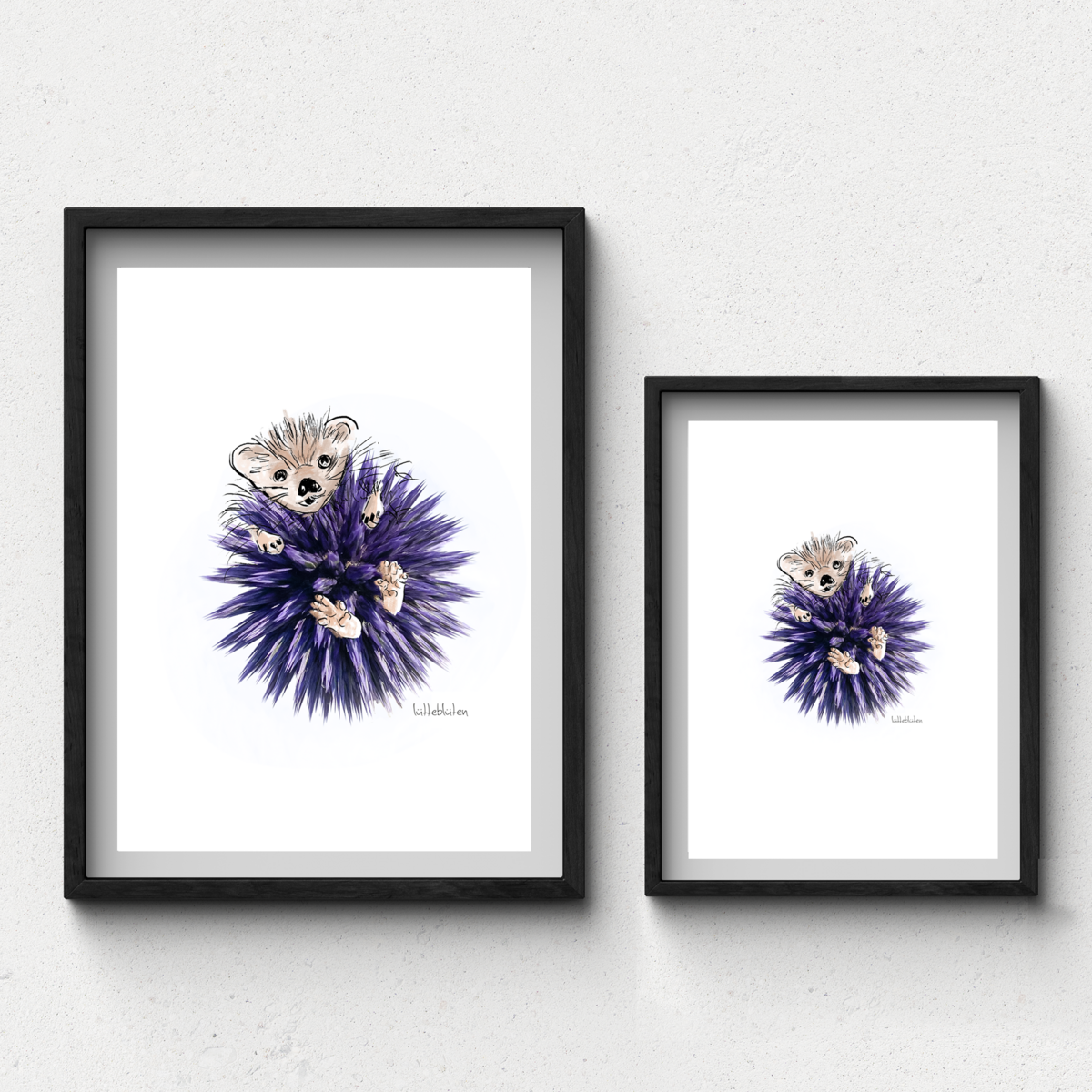 Globe Thistle Hedgehog - Kunsttryk