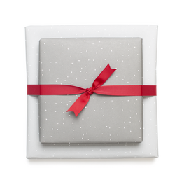 Hellgraues Geschenkpapier mit Punkten - ideal als Geschenkpapier für Hochzeit oder für Geschenke zur Geburt oder zur Taufe, neutrales Geschenkpapier