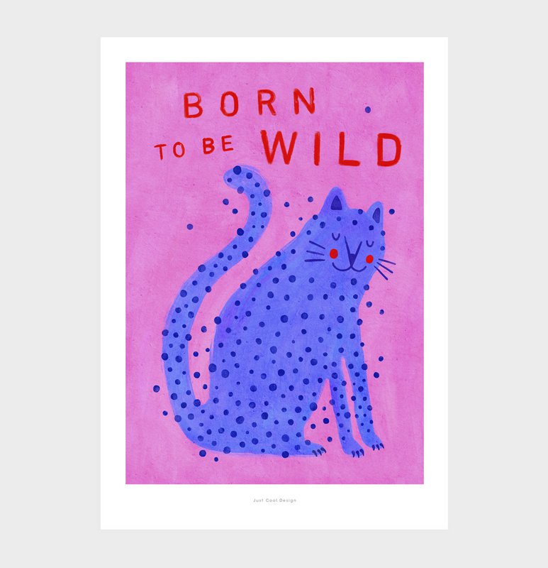 A5 Né pour être sauvage | Impression d'art d'affiche d'illustration