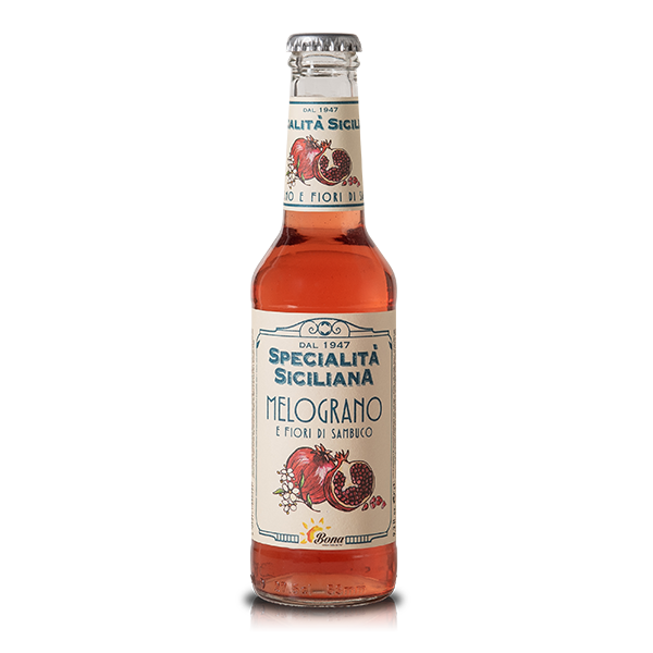Specjalny sycylijski napój z granatu i kwiatu czarnego bzu (275ml) - Bona Drinks