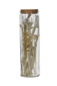 Dried flowers in a jar with a lid