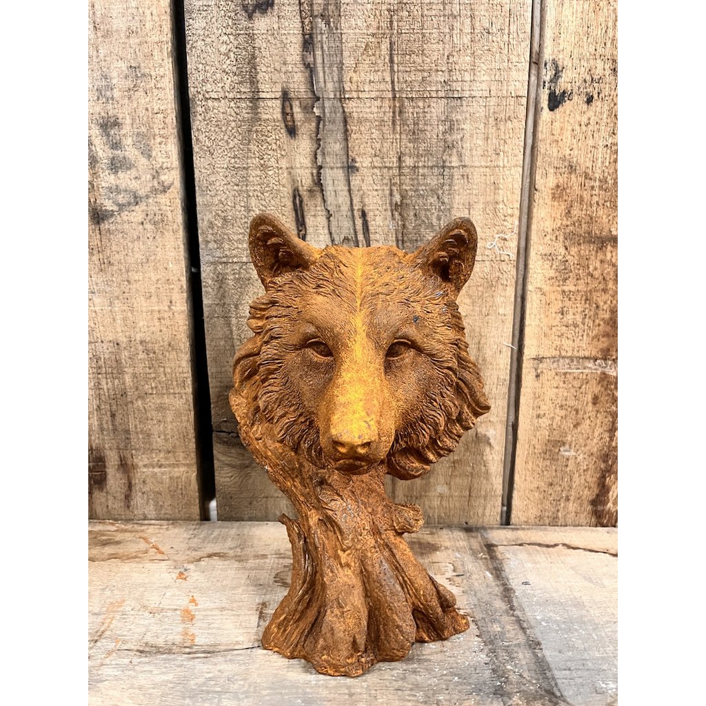 Wolfskopf aus Gusseisen, 16x12x25cm, 3kg