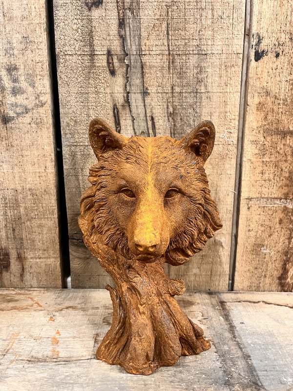 Cast iron wolf head, 16x12x25cm, 3kg