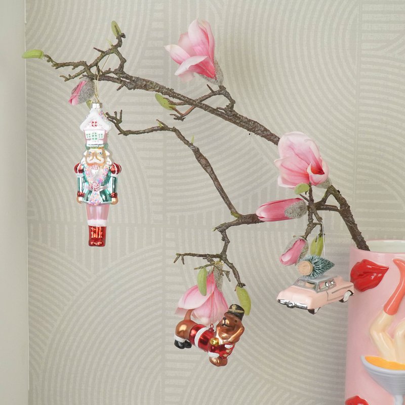 Xmas Hanger - Nutcracker - White/ Pink - 5,5x4x17,5cm