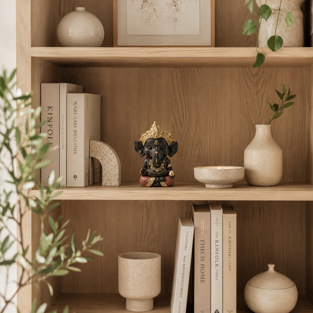 Statuette Ganesh 3 - Glücksbringer - Zen und Feng Shui Dekoration - Um eine entspannende und spirituelle Atmosphäre zu schaffen - Geschenkidee