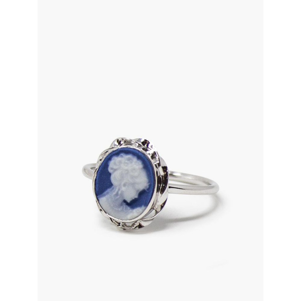 Anello impilabile mini cammeo blu