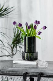 Moderne retro design vase, dyb grå farve, TYLER12GR