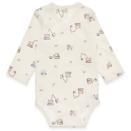 Babyoverslagrompertje lange mouwen - interlock - beige